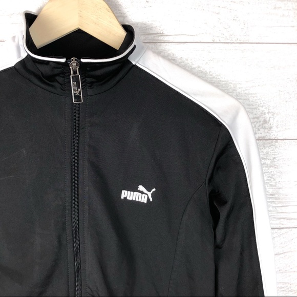 PUMA Classic Black and White Zip Up Track Jacket - Picture 3 of 6